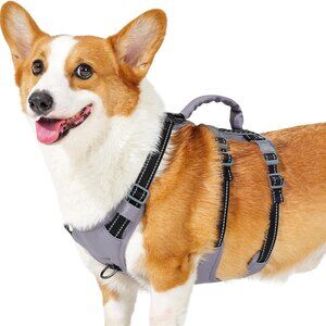 NWT Huntboo Gray No Pull Dog Harness Reflective Vest Medium Training Walking Med